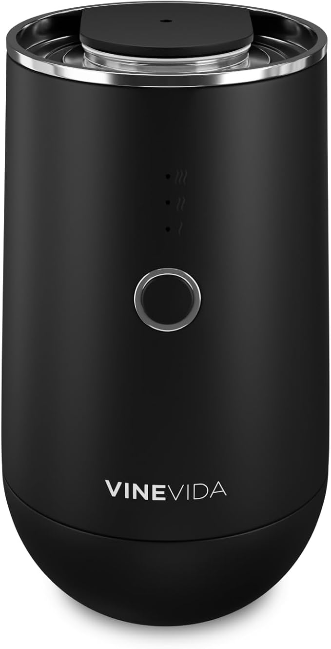 VINEVIDA Waterless Diffuser - Essential Oil Diffuser for Home - Black Scent Diffuser for Home, Battery Operated Aromatherapy Diffuser - Car, Room Fragrance Air Diffuser