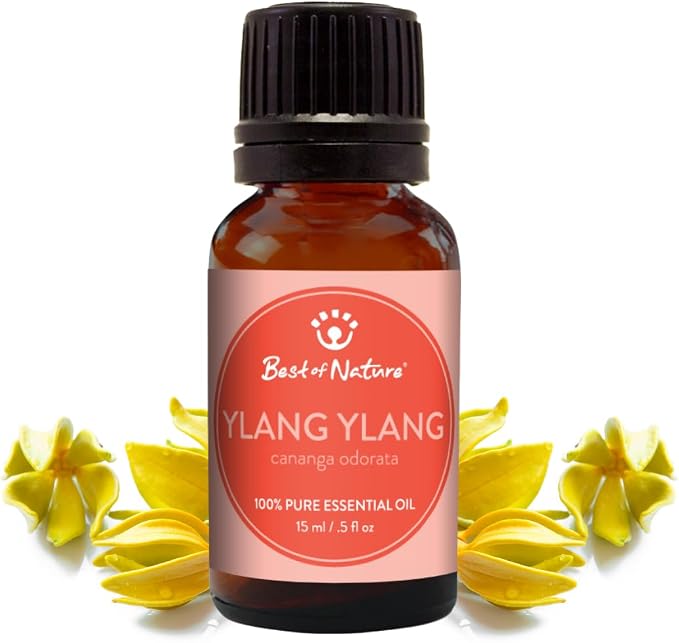 Ylang Ylang Essential Oil for Diffuser Aromatherapy – Best of Nature 100% Pure Undiluted Oils for DIY, Home Fragrance, and Topical Use