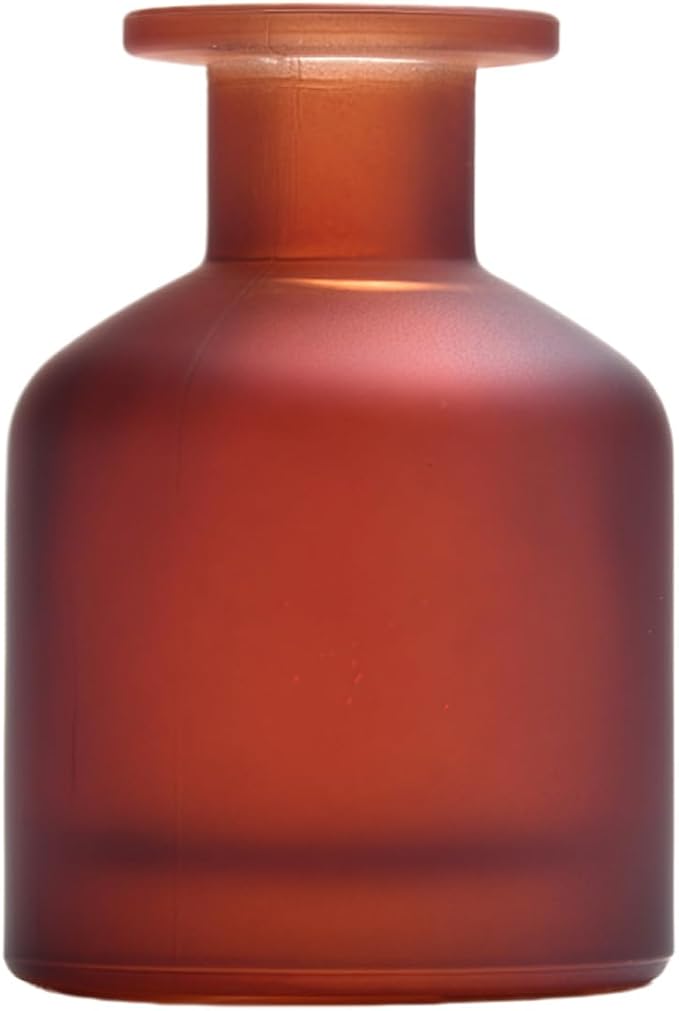 130ML/4.3OZ Amber Red Glass Diffuser Bottle Empty Refillable Aromatherapy Container Fragrance Accessories for Essential Oils & DIY Crafts