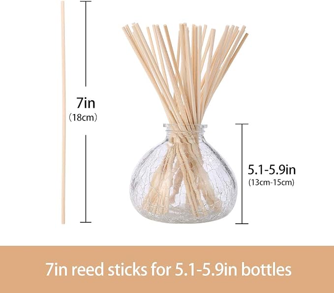 HOSSIAN Reed Diffuser Sticks,-100 PCS Diffuser Sticks-Reed Diffuser- Reed Sticks Aroma Diffuser Sticks for Aroma Fragrance(Primary Color 7 Inch)