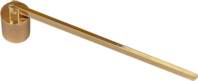 Candle Snuffer, Golden Candle Snuffer Extinguisher with Long Handle, Gold Color Stainless Steel Wick Flame Snuffer for Putting Out Candle Flame Safely