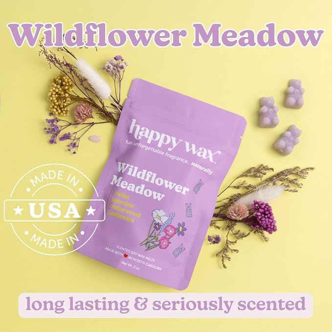 Happy Wax Fresh Spring Day Mix Premium Scented Natural, Non Toxic Soy Wax Melts – 6 Total Oz. of Scented Wax Melts Includes: Wildflower Meadow, Rain-Kissed Cobblestone and Golden Hour