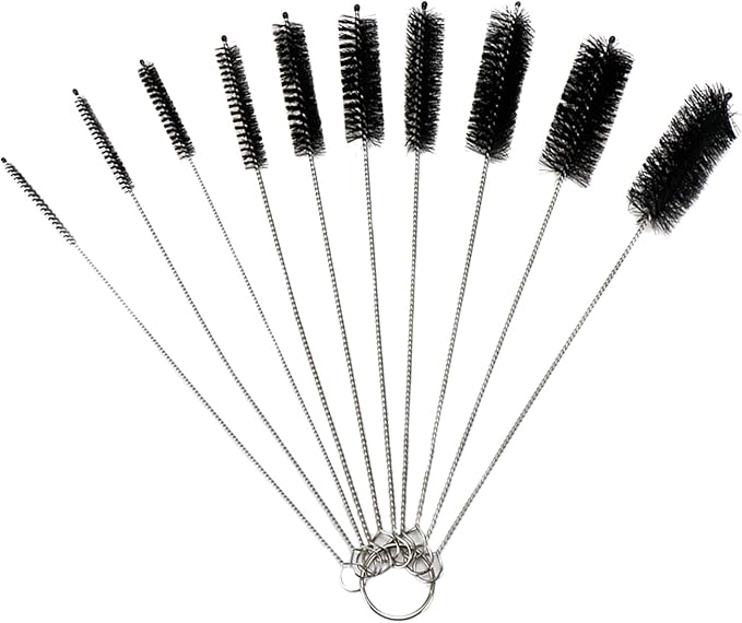 20Pcs 10 Sizes Humidifier Brush Cleaner Bottle Brush Small Diameter Drinking Straw Cleaning Brush,Black and White