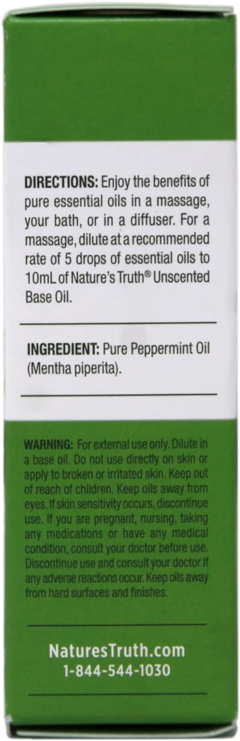 Nature's Truth Peppermint Essential Oil for Diffusers and Aromatherapy, 0.51 FL OZ - 4 Pack