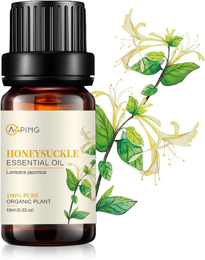 Honeysuckle Essential Oil - 100% Pure Organic Natural Plant (Lonicera Japonica) Honeysuckle Oil for Diffuser, Aroma, Spa, Massage, Yoga, Perfume, 0.33oz