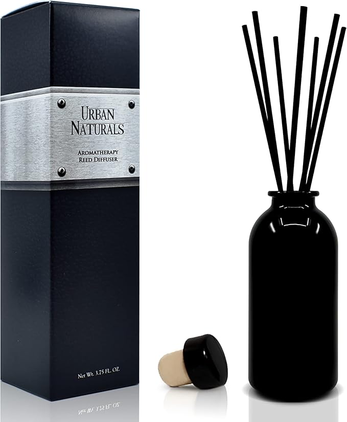 Urban Naturals Ocean Mist & Sea Salt Reed Diffuser Set | Made with Essential Oils & Real Botanicals | Decorative Air Freshener for Large Rooms | Beautiful Home Décor Makes a Great Gift