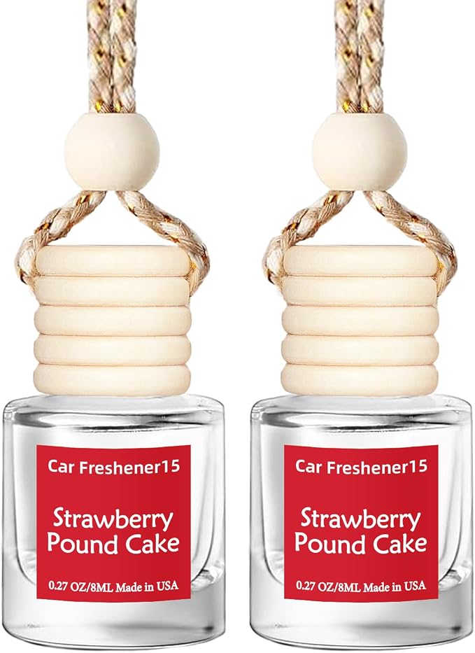 Hanging Car Air Freshener, Long Lasting Scent, Cute Air Fresheners for Women, 2 Pack Non-Toxic Essential Oil Diffuser, Made in USA