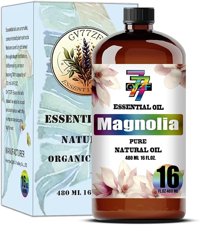 Magnolia Essential Oil, Magnolia Oils, for Diffuser, Humidifier, DIY Candles, Soap, Living Room, Yoga, Massage, Gift, Essential Oil, GV77ZF Magnolia Fragrance Oil - 16 fl oz (480 ml)