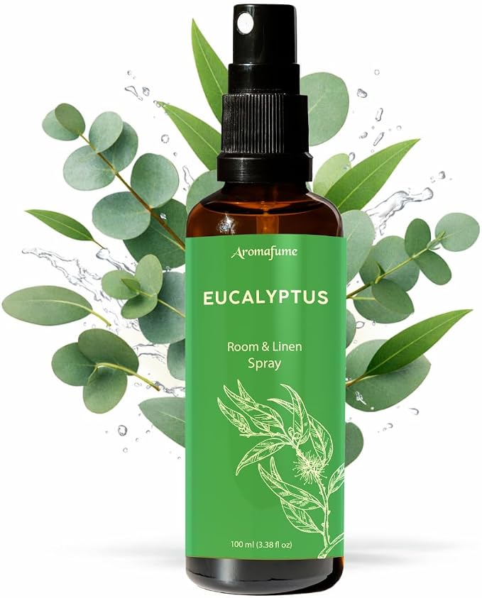 Eucalyptus Room, Linen & Pillow Spray by Aromafume | 100ml/3.38 fl oz | with Pure Eucalyptus Essential Oil | Aromatherapy | Mist for Bedding, Fabrics