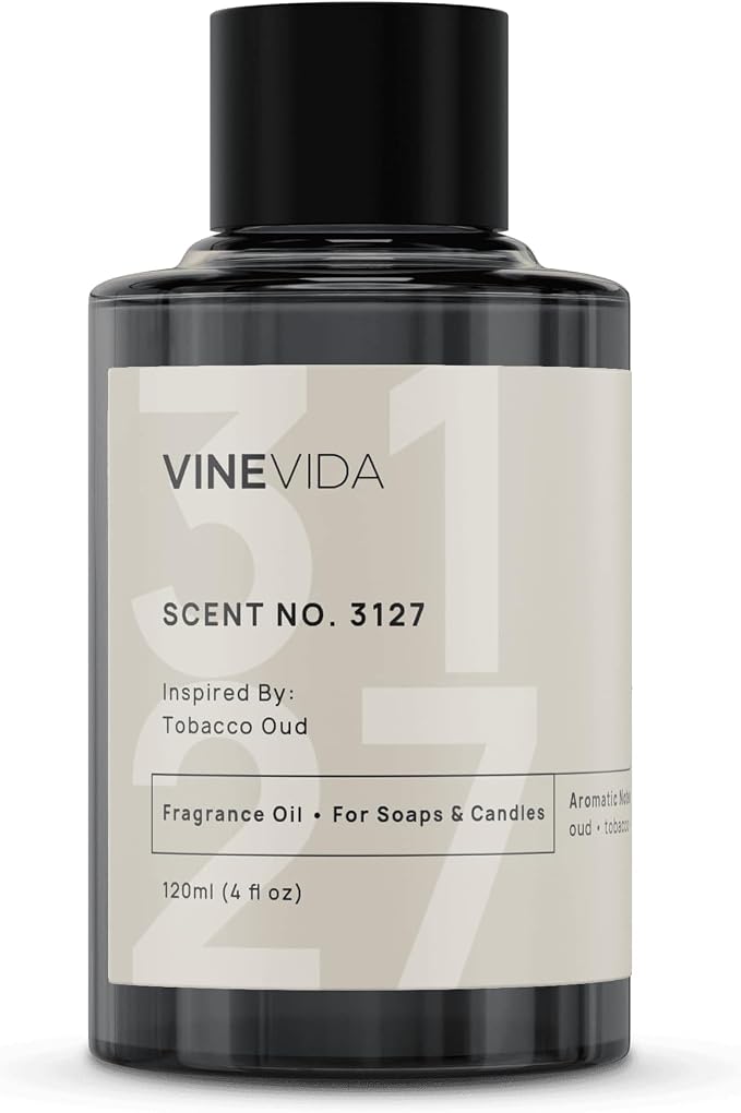 VINEVIDA Scent NO. 3127 Fragrance Oil - 120mL (4oz) - Inspired by: Tobacco Oud Fragrance Oil for Candle Making - Made in USA Candle Scents Scents for Soap Making