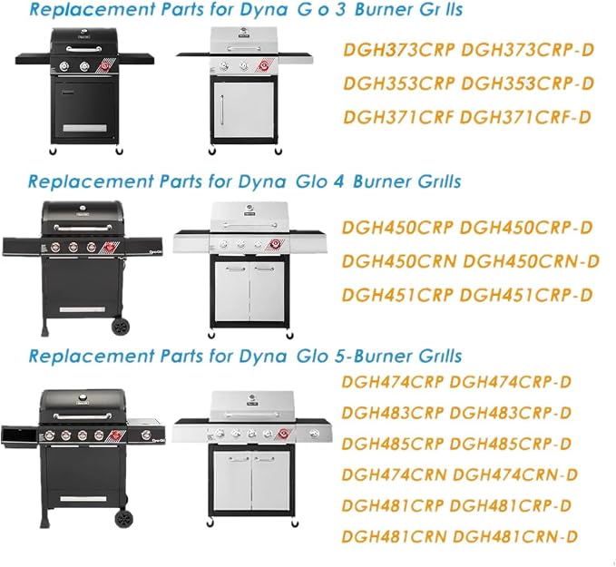 SafBbcue DGH474CRP Heat Plate and Grease Tray for Dyna Glo Grill Replacement Parts 5 Burner DGH474CRP DGH474CRP-D DGH483CRP DGH483CRP-D DGH485CRP DGH485CRP-D