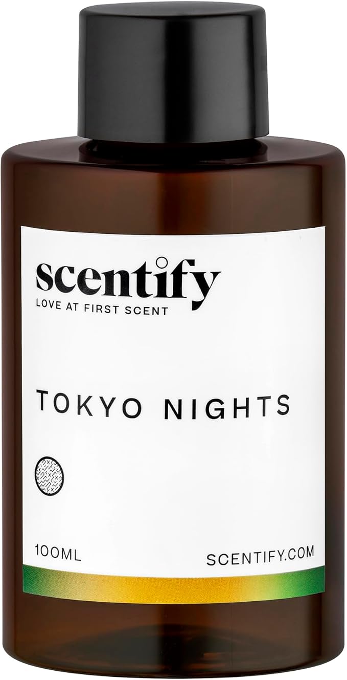 Scentify Tokyo Nights Aroma Oil Refill for Diffusers – Bergamot, Grapefruit & Sandalwood, Amber Woods – Luxury Aromatherapy Fragrance – 100ml / 3.38oz