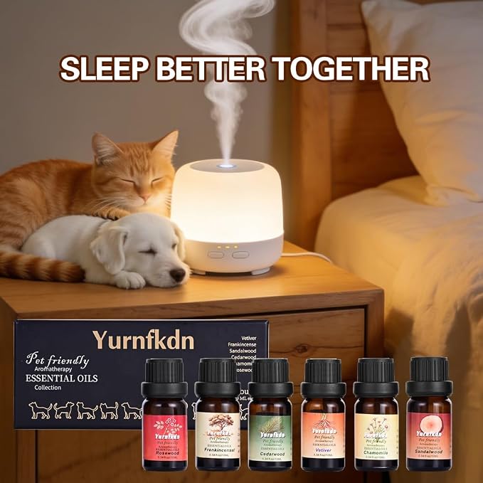Pet Friendly Aromatherapy Essential Oils Collection,Safe for Dogs and Cats,Natural Relaxation and Stress Relief,Suitable for Aromatherapy Diffuser Bottles,Incense Sticks, and Candles Making (6, small)