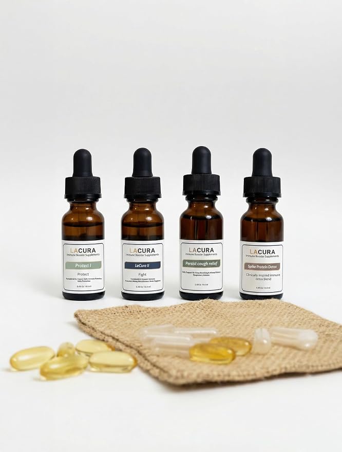 LaCura Complete Immune Support 4-Blend Bundle – Plant-Based Wellness Drops for Daily Immune Support & Seasonal Balance – Includes LaCura I & II, Persist Cough Support & Spike Protein Formula