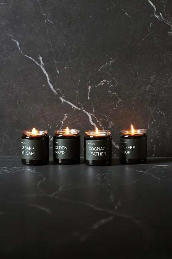 Premium Soy Wax Candle | Highly Scented Black Glass Jar Candles | Long Lasting, Clean Burn | 8 oz | Gifts for Man and Woman | Made in USA (Fraser Fir)