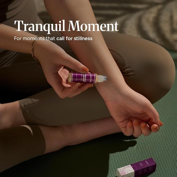 DAKSHIN Tranquil Moment Essential Oil Roll-On | Frankincense, Ylang Ylang, Clary Sage & Sweet Orange | Naturally Grounding Stress-Ease Aromatherapy | Cruelty-Free | 10ml