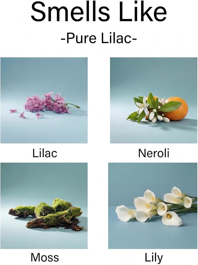 Aronica Twin Sola Diffuser - Pure Lilac Fragrance, 160ml / 5.41 Floz, Lilac Scented Products, Flower Decor, Aesthetic Spring Reed Diffuser for Home
