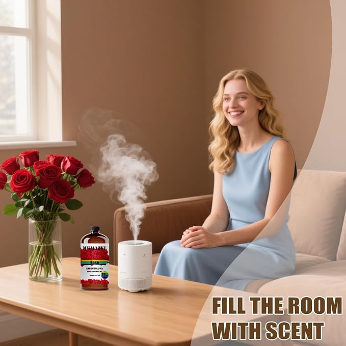 Rose Essential Oil, Rose Oil 16 Fl Oz 480ML for Diffuser Humidifier Yoga Cleaning DIY Candle Soap Making MUMAZYL Essential Oils