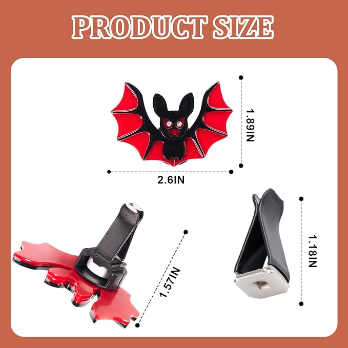 Rislobx Cute Bat Air Freshener Vent Clip, 2PCS Car Vent Clips Decor, Air Diffuser Clips, Bat Car Interior Decor Accessories For Gifts