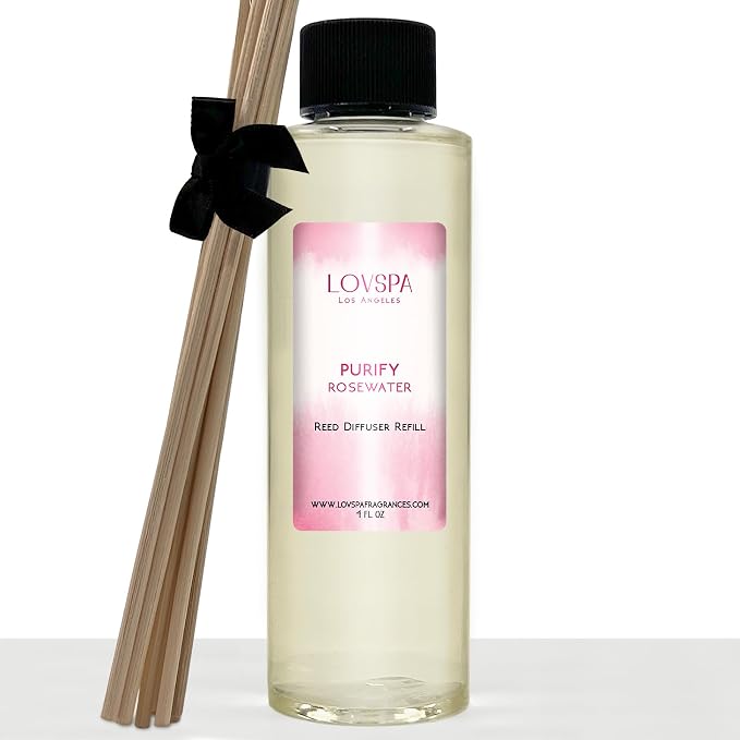 PURIFY Rosewater Diffuser Oil - Luxury Essential Oils for Diffuser Refill & Air Freshener Room Spray - Long-Lasting & Natural Home Fragrance, Scented Oil for Diffusers, USA Made, 4oz