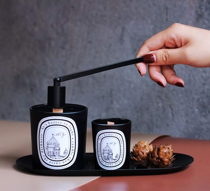 Candle Snuffer, Stainless Steel Wick Flame Extinguisher Elegant Candle Accessory for Candle Lovers - Matte Black