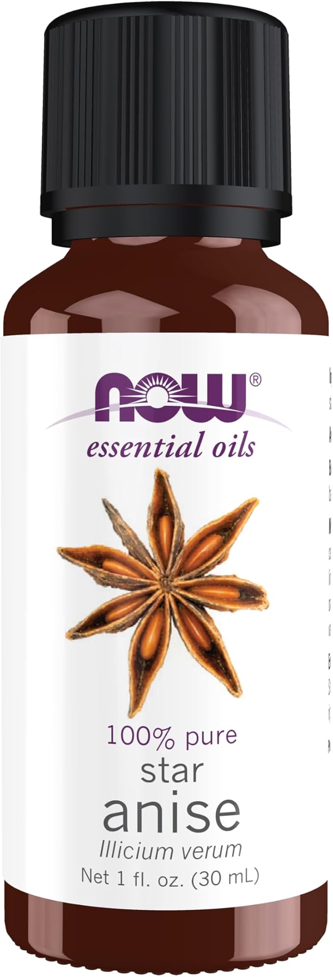 NOW Essential Oils, Anise Oil, Balancing Aromatherapy Scent, Steam Distilled, 100% Pure, Vegan, Child Resistant Cap, 1-Ounce