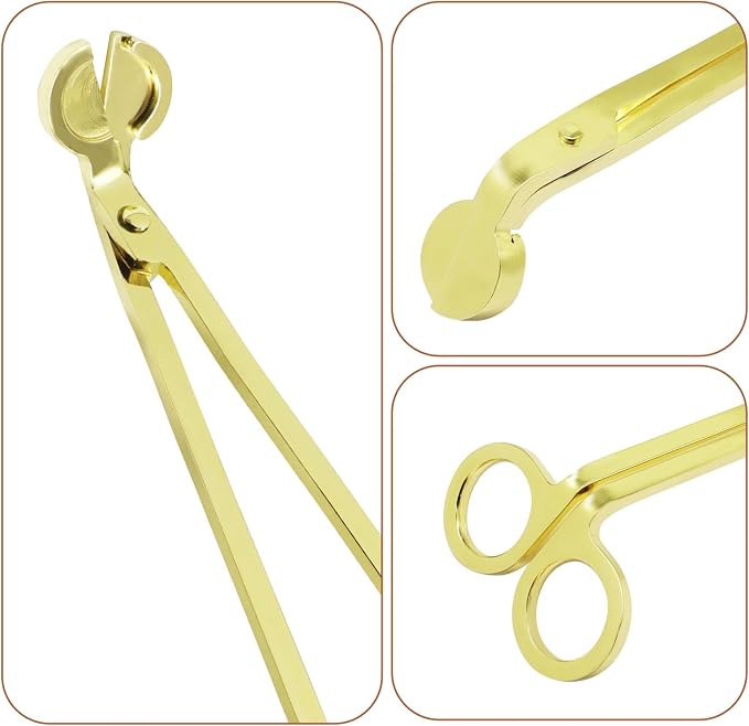Candle Wick Trimmer, Stainless Steel Candle Wick Clipper Wick Cutter Scissor, Gold