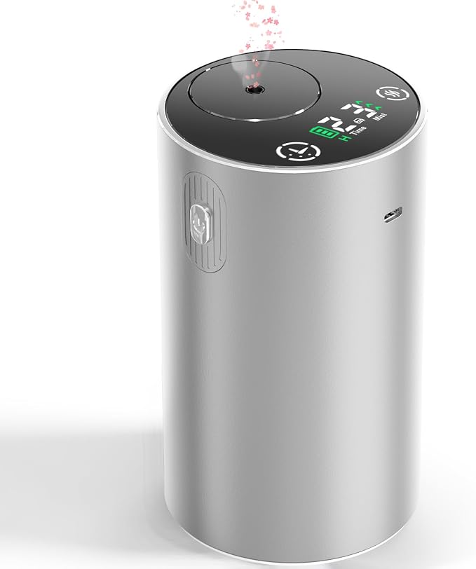 Waterless Essential Oil Diffuser,Rechargeable Aromatherapy Diffuser,Mini Scent Air Machine,Automatic Shut-Off,20ml Capacity Long-Lasting Endurance,7 Adjustable Mist Levels for Home,car,Room,Office