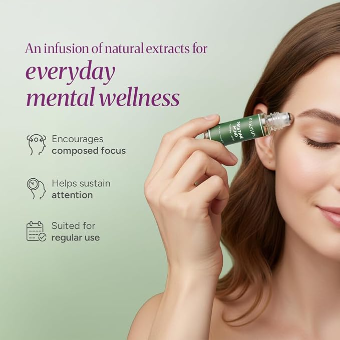 DAKSHIN Pristine Mind Essential Oil Roll-On | Rosemary, Lemon, Basil & Peppermint | Naturally Clarifying Focus Aromatherapy | Cruelty-Free | 10ml