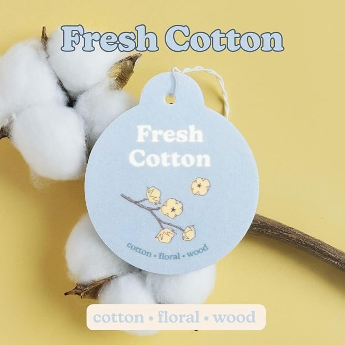 Happy Wax Fresh Cotton Car Charms 4-Pack - Scent Notes: Cotton, Floral and Wood