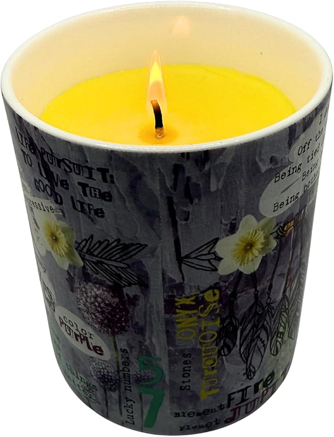 Aries Zodiac Candle – Jasmine Scented Soy Candle for Self Care & Relaxation – Zodiac Birthday Gift – 80 Hour Burn – Reusable Ceramic Jar