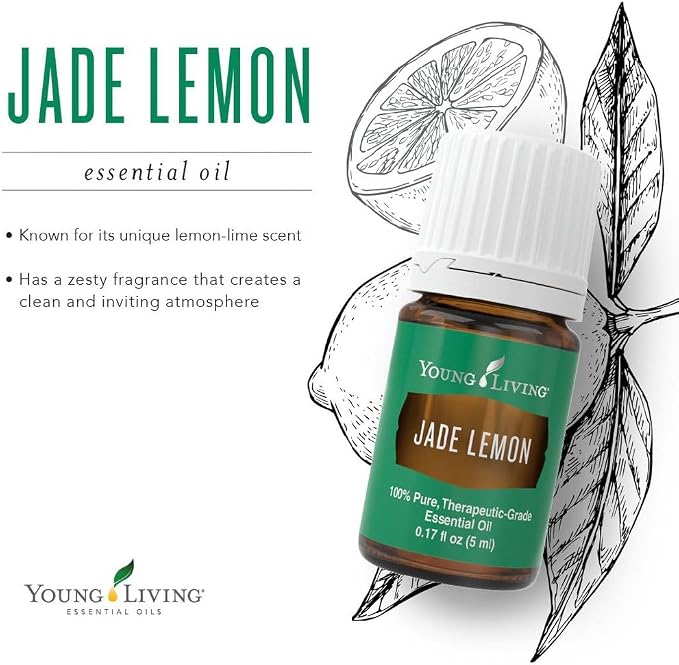 Young Living Jade Lemon Premium Essential Oil - 5ml - Citrus Flavor - Fresh, Uplifting, Purifying - Lime Aroma