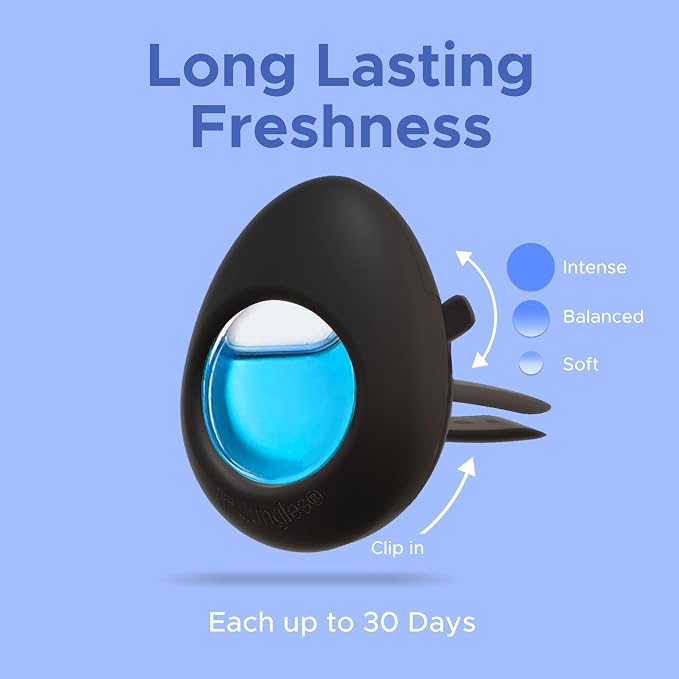 Air Jungles Car Air Freshener Vent Clip 4 Count, Variety Scent for Men and Women, Natural Fragrance with Essential Oil, Long-Lasting Car Odor Eliminator, Up to 120 Days