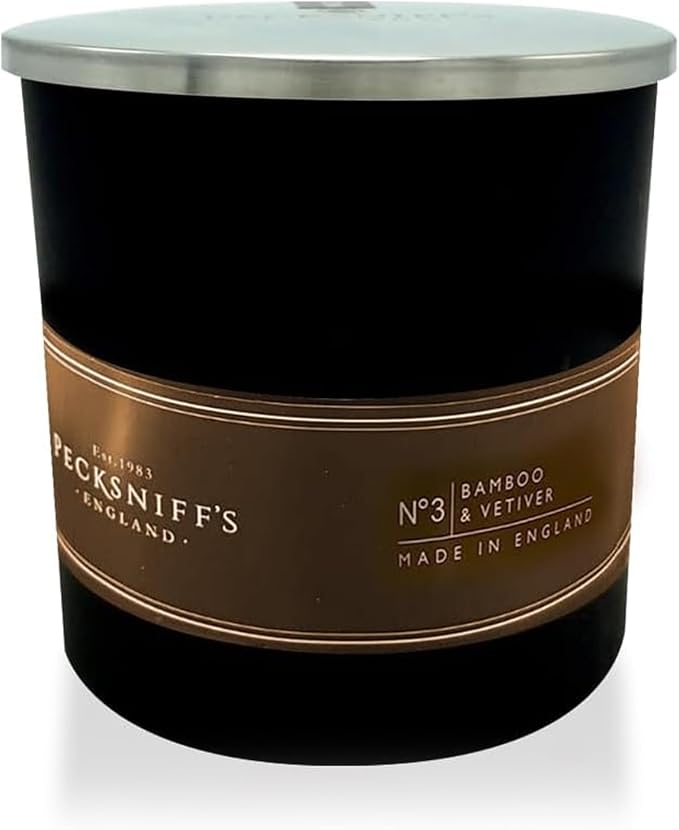 Pecksniffs Black Bamboo & Vetiver Scented Candle | 1 Wick, 184g/6.49oz