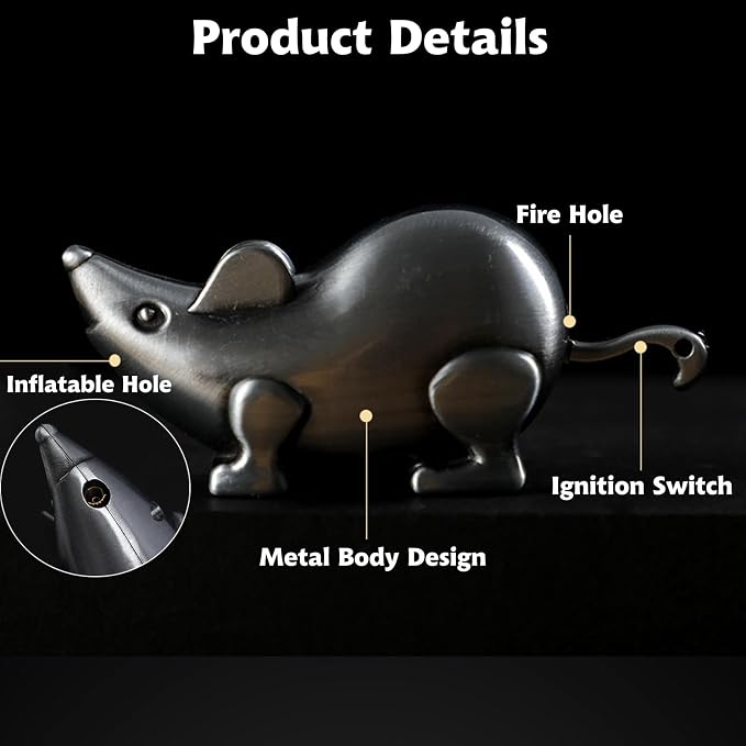 Torch Lighter, Creative Inflatable Butane Lighter, Cool Portable Gas Lighter, Adjustable Soft Flame Lighter, Refillable Butane Lighter for Outdoor Indoor Men Boyfriends Gifts(Without Butane)-Bronze