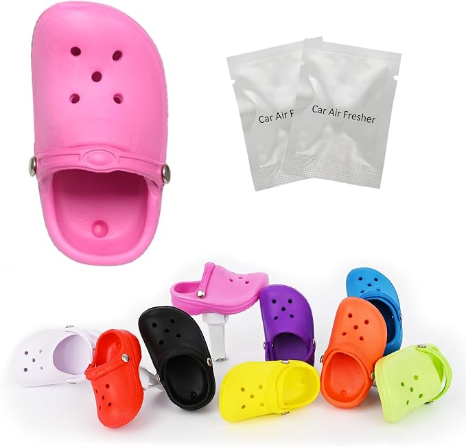 1 Pack Cute Car Air Freshener,Shoe Shape Cars Vent Clips with 2PCS Refills Solid Fragrance Replacement Pads Car Decor Perfume Clip Cars Interior Accessories for Men/Women（Pink）