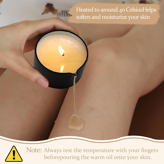 4 Pack Massage Candle Set, Low Temp Scented Massage Oil Candles, Soy & Coconut Oil Based Candles for Home Spa Relaxation