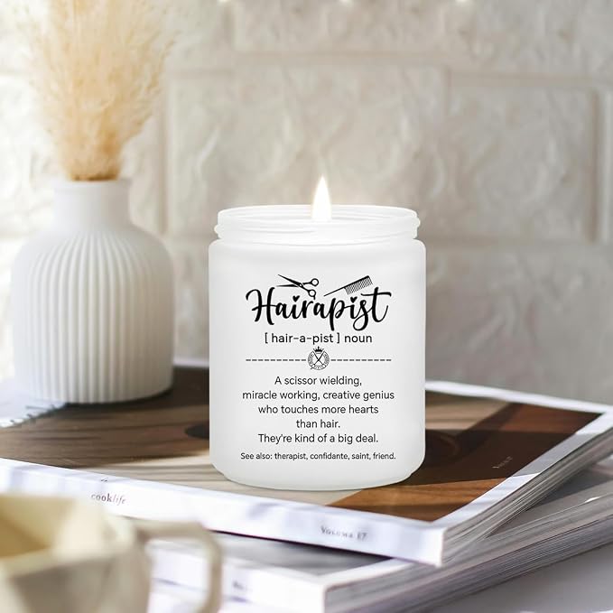 Hair Stylist Gifts for Women Men - Female Hairdresser Gifts Idea, Birthday Christmas Gift for Hairapist Barber Salon Owner Cosmetology Student Graduation Present - Lavender Scented Candle