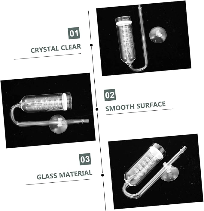 Milisten Transparent Diffuser Device for Aquarium Promotes Aquatic Plant Growth Durable Glass Material Easy to Install Carbon Dioxide Diffusion System for Fish Tank