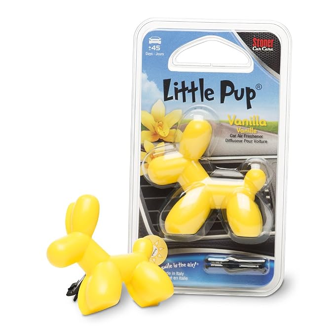 Little Pup 96602 Vanilla Scent, Car Air Freshener, Clips to A/C Air Vent, Alcohol-Free Fragrance Oil, Non-Hazardous and Non-Toxic Plastic, Set of 1 (Pack of 2)