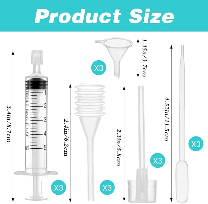 3 Set Perfume Refill Tool Kit Perfume Decanter Kit Dispenser with Adapter Tools Plastic Syringe Extractor for Liquid Cologne Fragrance Sample Essential Oils Travel Use