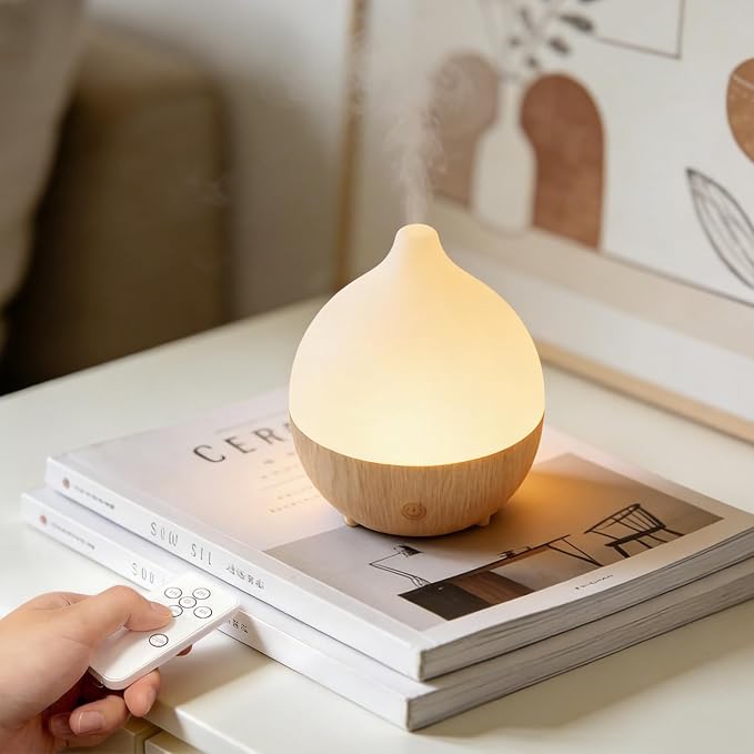 SALKING Essential Oil Diffuser with Remote Control, 100ml Small Aromatherapy Diffuser for Essential Oils, 2 Mist Modes Ultrasonic Diffusers, Cool Mist Humidifier with Timer, for Office Home