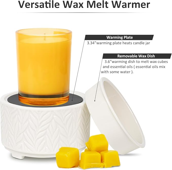 EQUSUPRO Wax Melt Warmer for Scented Wax Melts- Electric 4 in-1 Ceramic Candle Wax Warmer Burner Fragrance Wax Melter for Home Office Bedroom Living Room Decor & Gifts for Women