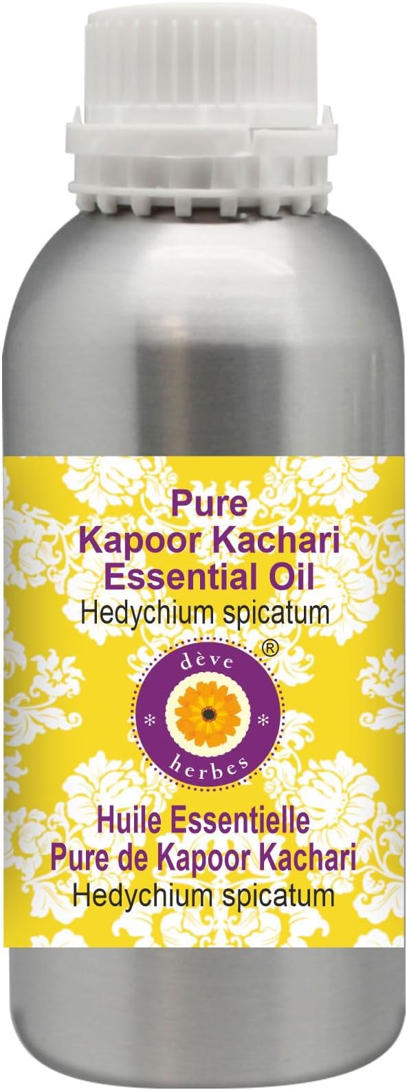 Deve Herbes Pure Kapoor Kachari Essential Oil (Hedychium spicatum) Steam Distilled 630ml (21 oz)