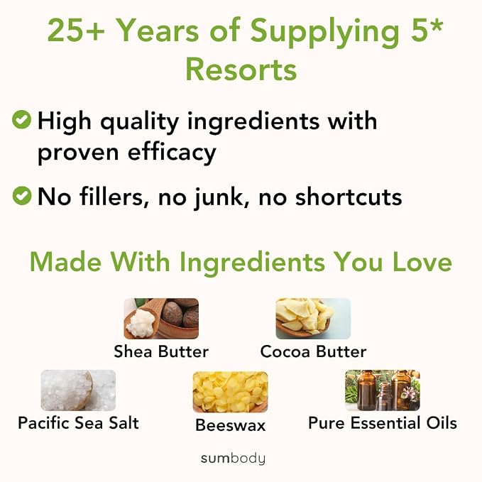 Sumbody Self Care Gifts 6pc Aromatherapy Body Care Set USA Made Women Men Teens Happy Birthday Box Spa Gift Basket Mothers Day Teacher Appreciation Vacation Essentials Bridal Shower Graduation