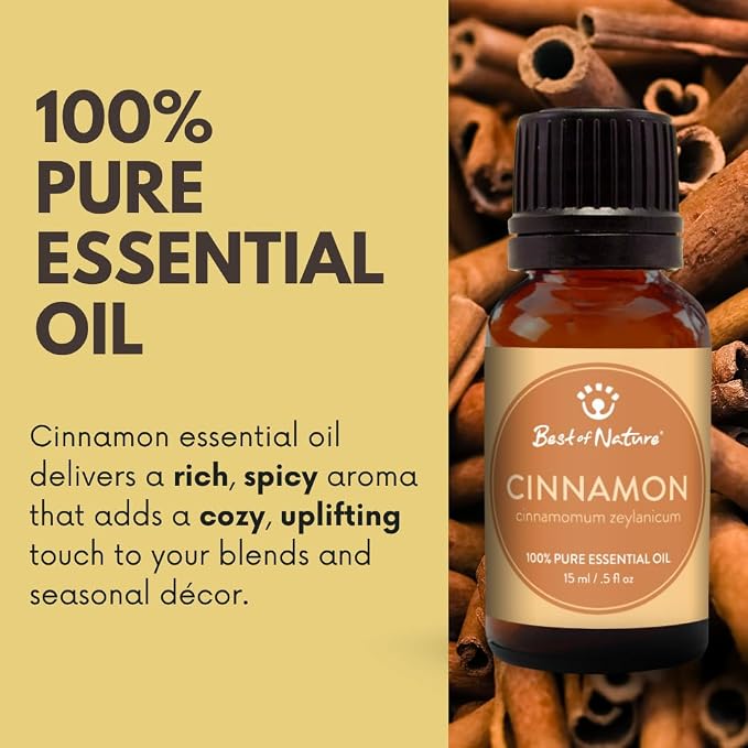 Cinnamon Leaf Essential Oil for Diffuser Aromatherapy – Best of Nature 100% Pure Undiluted Oils for DIY, Home Fragrance, and Topical Use
