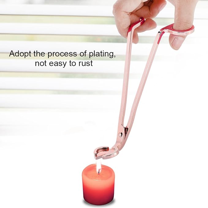 1Pcs Rose Gold Candle Wick Trimmer Scissors, Stainless Steel Candle Heart Clip Cutter Tool for Candle Care, Safe and Rustproof Candle Accessory for Home Decor