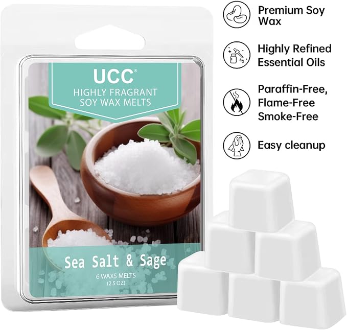 UCC Plant Based All Natural Wax Melts, Strong Fragrance, Long Lasting Premium Soy Scented Melts Cubes, Wax Melts Tarts, Colored Wax Melt - 4 Pack
