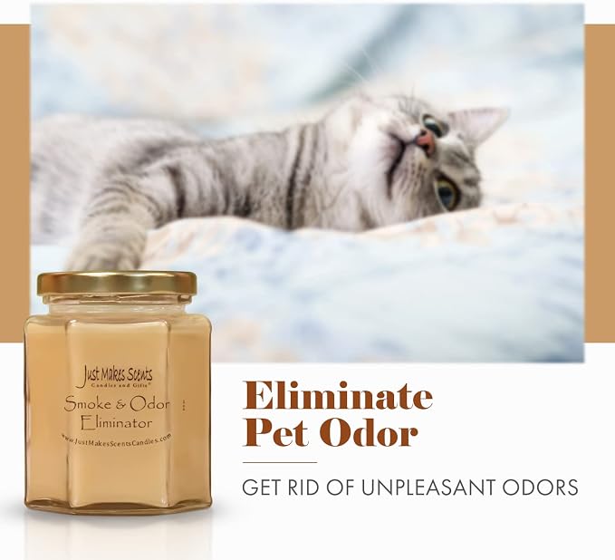 Smoke and Odor Eliminator Candle - Odor Eliminating Scented Candles for Home - Neutralizes Cigarette, Food, and Pet Smells | Natural Soy Wax Candle, Hand Poured in The USA