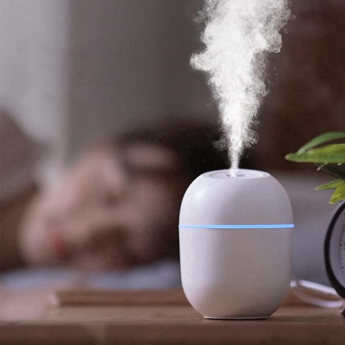 2X Air Humidifier USB Small 220Ml Mini Portable Cool Mist Diffuser for Bedroom Office Desk Car Aroma Atomizer,White